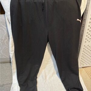 Puma Black womens Sweatpants with Pink Puma Cat Logo XL